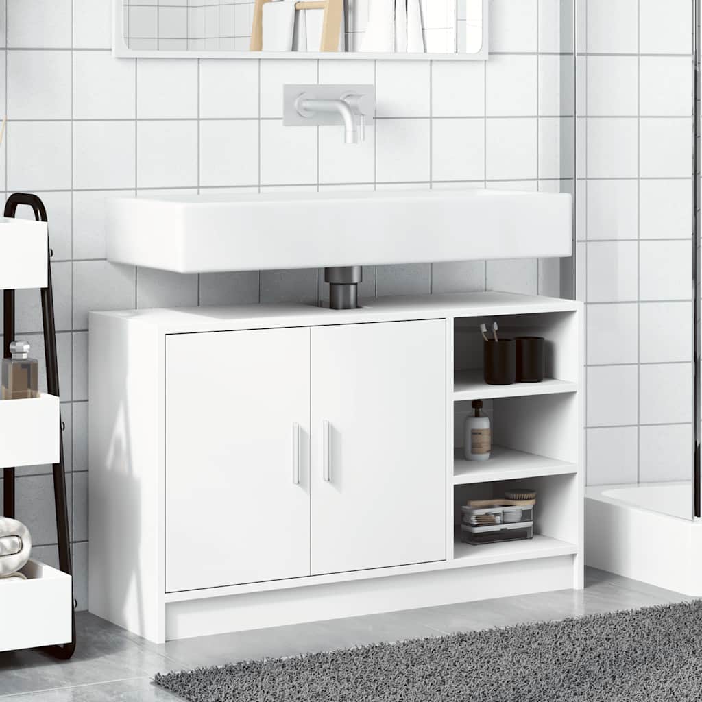 Servantskap Hvit 90X29X55 Cm Konstruert Tre