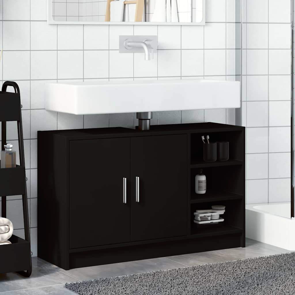 Servantskap Svart 90X29X55 Cm Konstruert Tre
