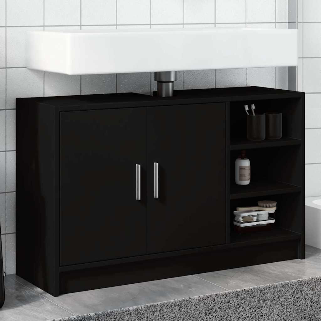Servantskap Svart 90X29X55 Cm Konstruert Tre