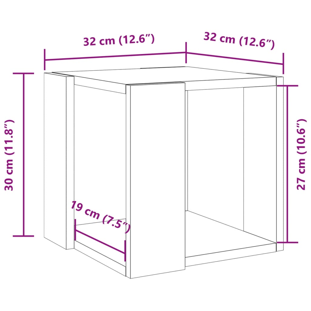 Salongbord Sonoma Eik 32X32X30 Cm Konstruert Tre
