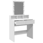 Sminkebord Med Led Hvit 80X41X144,5 Cm