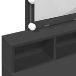 Sminkebord Med Led Svart 80X41X144,5 Cm