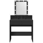 Sminkebord Med Led Svart 80X41X144,5 Cm