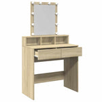 Sminkebord Med Led Sonoma Eik 80X41X144,5 Cm