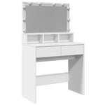 Sminkebord Med Led Hvit 80X41X134,5 Cm