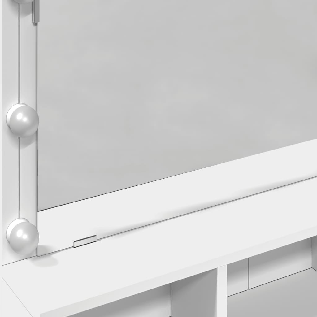 Sminkebord Med Led Hvit 80X41X134,5 Cm