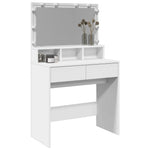 Sminkebord Med Led Hvit 80X41X134,5 Cm