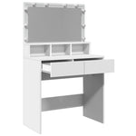Sminkebord Med Led Hvit 80X41X134,5 Cm
