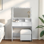 Sminkebord Med Led Hvit 80X41X134,5 Cm