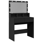 Sminkebord Med Led Svart 80X41X134,5 Cm