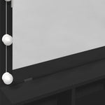 Sminkebord Med Led Svart 80X41X134,5 Cm
