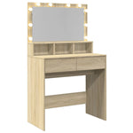 Sminkebord Med Led Sonoma Eik 80X41X134,5 Cm