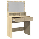 Sminkebord Med Led Sonoma Eik 80X41X134,5 Cm