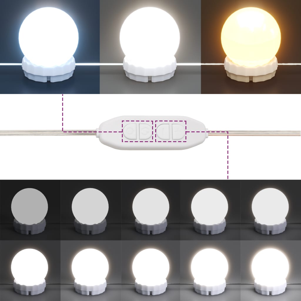Sminkebord Med Led Sonoma Eik 80X41X134,5 Cm