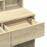 Sminkebord Med Led Sonoma Eik 80X41X134,5 Cm