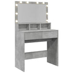 Sminkebord Med Led Betonggrå 80X41X134,5 Cm