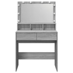Sminkebord Med Led Grå Sonoma 80X41X134,5 Cm