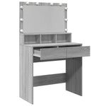 Sminkebord Med Led Grå Sonoma 80X41X134,5 Cm