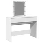 Sminkebord Med Led Hvit 100X40X130 Cm