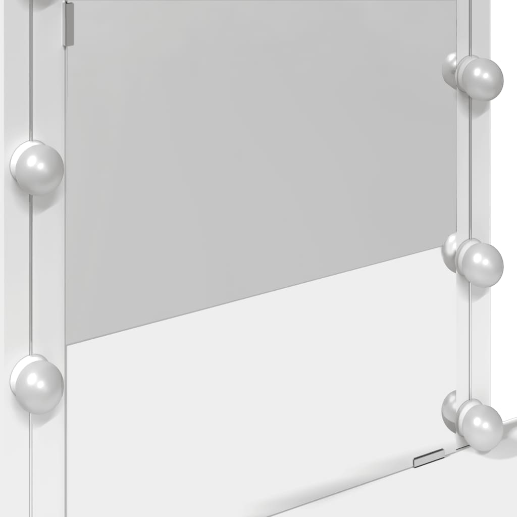 Sminkebord Med Led Hvit 100X40X130 Cm