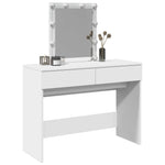 Sminkebord Med Led Hvit 100X40X130 Cm