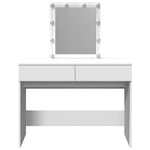Sminkebord Med Led Hvit 100X40X130 Cm