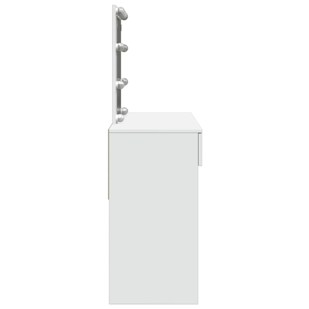 Sminkebord Med Led Hvit 100X40X130 Cm