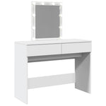 Sminkebord Med Led Hvit 100X40X130 Cm
