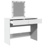 Sminkebord Med Led Hvit 100X40X130 Cm