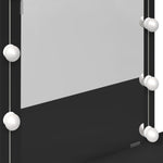 Sminkebord Med Led Svart 100X40X130 Cm