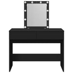 Sminkebord Med Led Svart 100X40X130 Cm