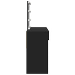 Sminkebord Med Led Svart 100X40X130 Cm