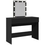Sminkebord Med Led Svart 100X40X130 Cm