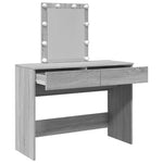 Sminkebord Med Led Grå Sonoma 100X40X130 Cm