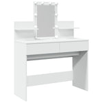 Sminkebord Med Led Hvit 100X40X130 Cm