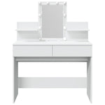 Sminkebord Med Led Hvit 100X40X130 Cm