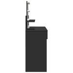 Sminkebord Med Led Svart 100X40X130 Cm