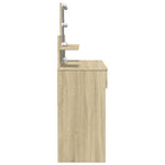 Sminkebord Med Led Sonoma Eik 100X40X130 Cm