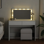 Sminkebord Med Led Hvit 100X40X120 Cm