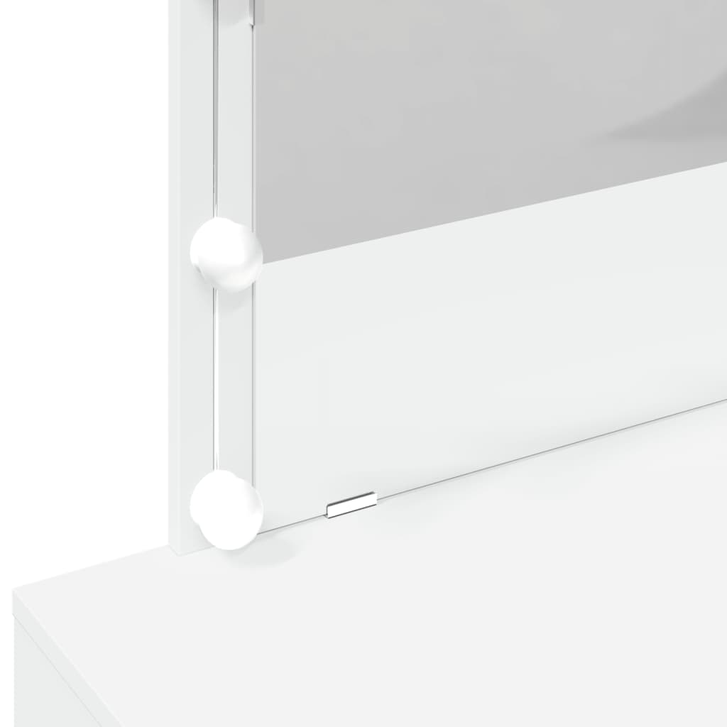 Sminkebord Med Led Hvit 100X40X120 Cm