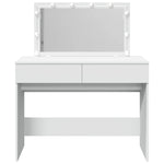 Sminkebord Med Led Hvit 100X40X120 Cm