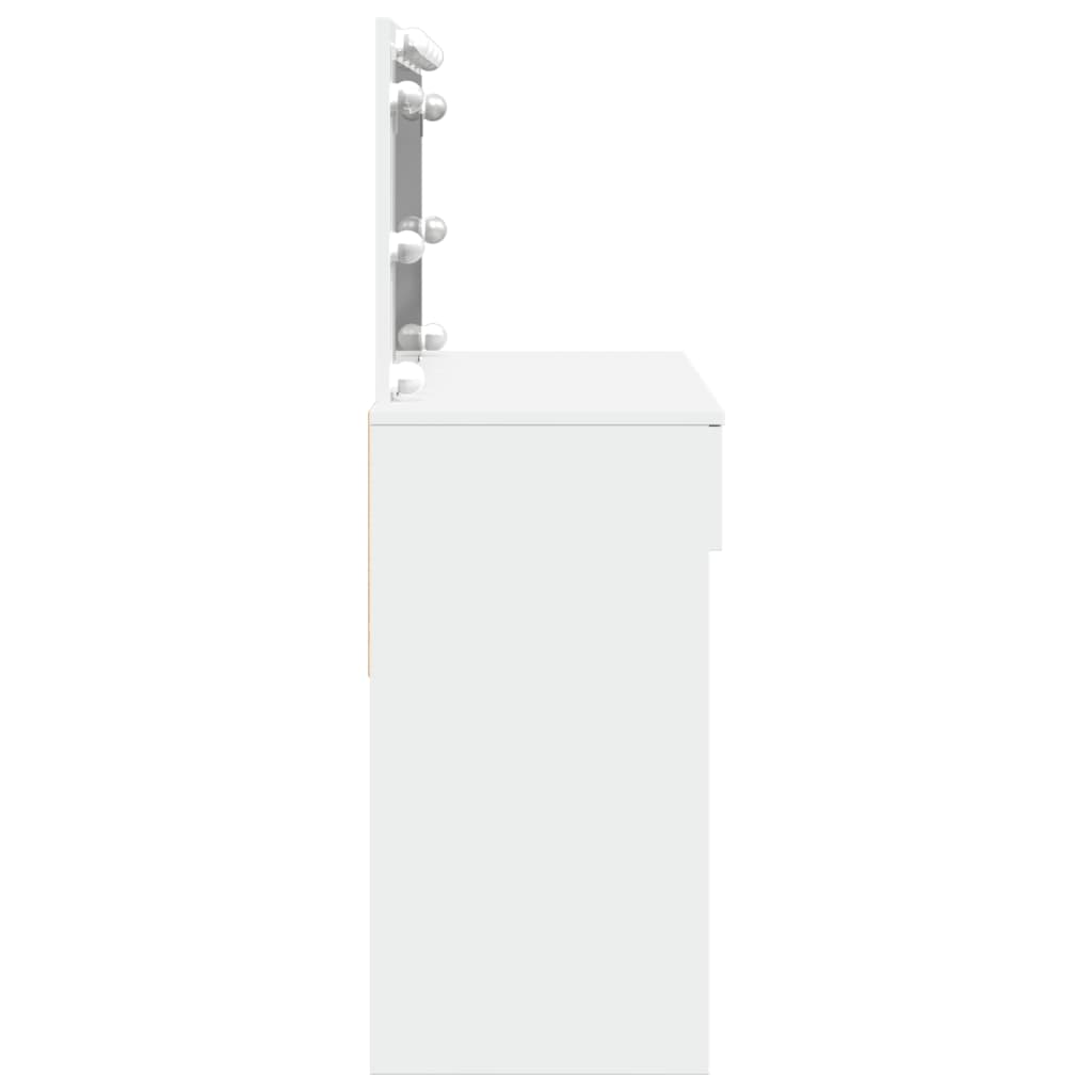 Sminkebord Med Led Hvit 100X40X120 Cm