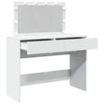 Sminkebord Med Led Hvit 100X40X120 Cm