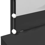 Sminkebord Med Led Svart 100X40X120 Cm