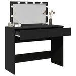Sminkebord Med Led Svart 100X40X120 Cm
