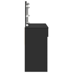 Sminkebord Med Led Svart 100X40X120 Cm