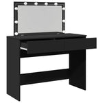 Sminkebord Med Led Svart 100X40X120 Cm