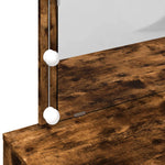 Sminkebord Med Led Røkt Eik 100X40X120 Cm