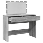 Sminkebord Med Led Grå Sonoma 100X40X120 Cm