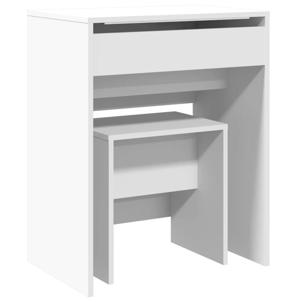 Sminkebord Med Krakk Hvit 60X40X113,5 Cm